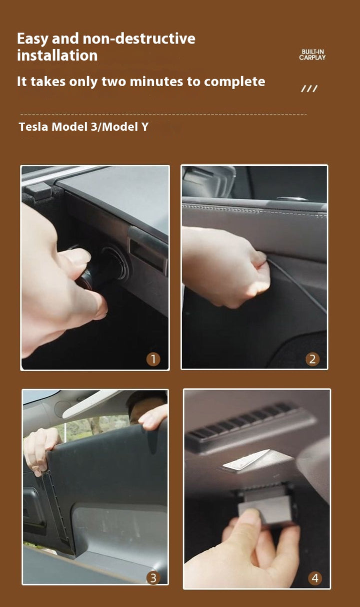 Tesla Model Y / Model 3 Passenger Entertainment Display - Navigation Upgrade, Smart Assistant, Futuristic Add ON