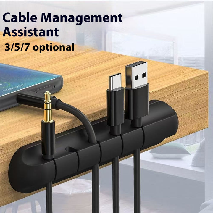 Desktop Cable Organizer - Durable DuPont Wire Management Box for Charging Cords, Phone Cords, Headphone Cords, Desktop Storage