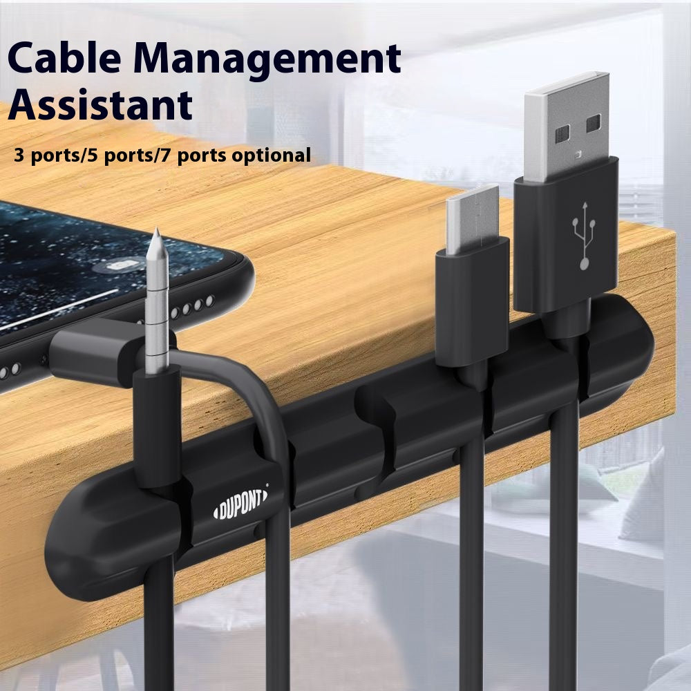 Desktop Cable Organizer - Durable DuPont Wire Management Box for Charging Cords, Phone Cords, Headphone Cords, Desktop Storage