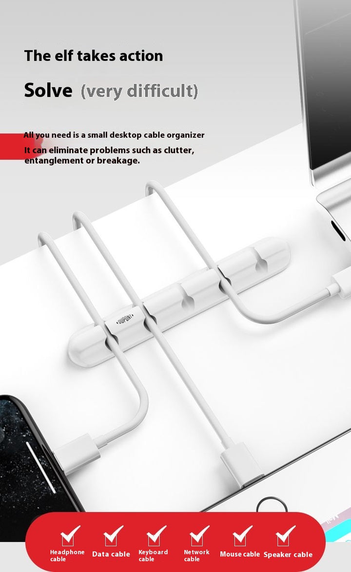 Desktop Cable Organizer - Durable DuPont Wire Management Box for Charging Cords, Phone Cords, Headphone Cords, Desktop Storage