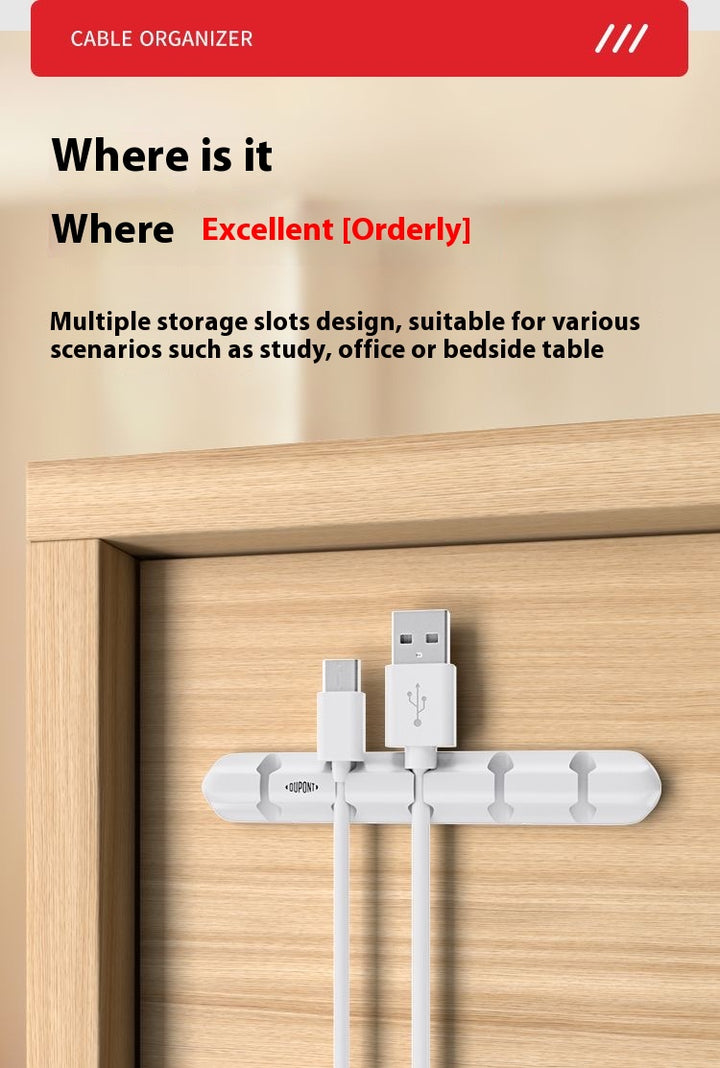Desktop Cable Organizer - Durable DuPont Wire Management Box for Charging Cords, Phone Cords, Headphone Cords, Desktop Storage