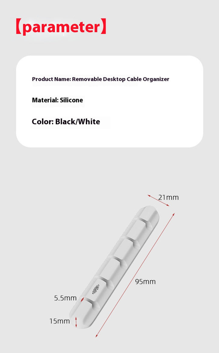 Desktop Cable Organizer - Durable DuPont Wire Management Box for Charging Cords, Phone Cords, Headphone Cords, Desktop Storage
