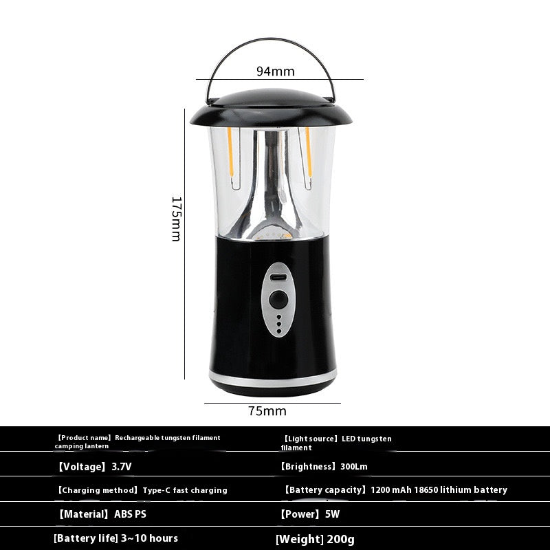 Camping Light Solar Lantern Multi-function Camping Light Tent Light Work Light Outdoor Lighting Portable Lantern