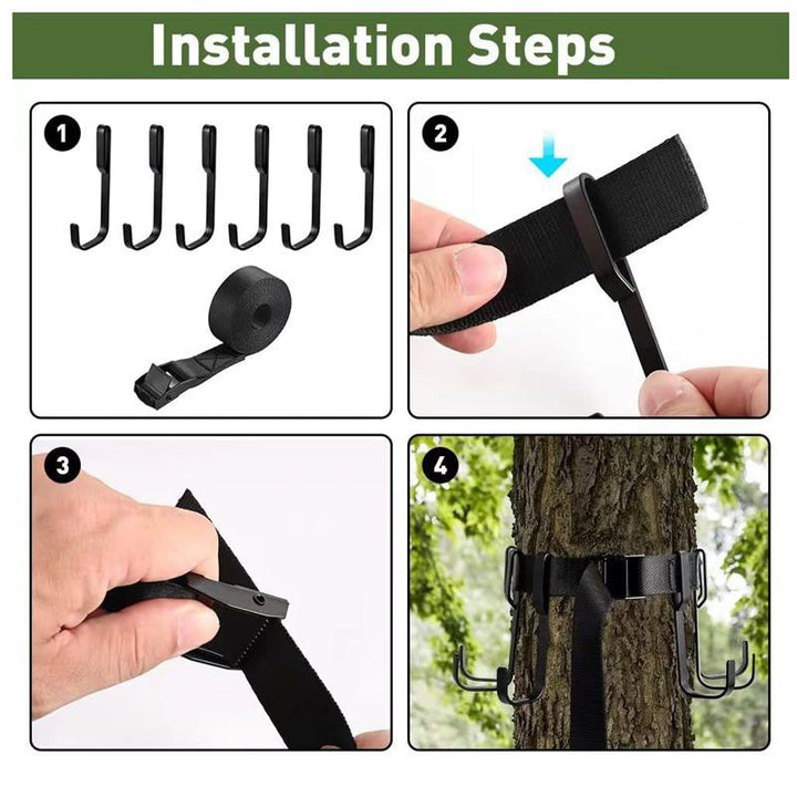 Camping, Tree Gear Hook, Outdoor Tree Hook with Net for Camping and Hiking Gear