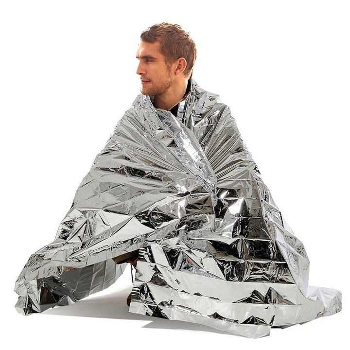 Emergency Survival Blanket - Insulated, Waterproof, Sun-Proof, Reusable Aluminum Foil Blanket for Camping, Hiking, First Aid, Disaster Prevention, Outdoor Sheltering