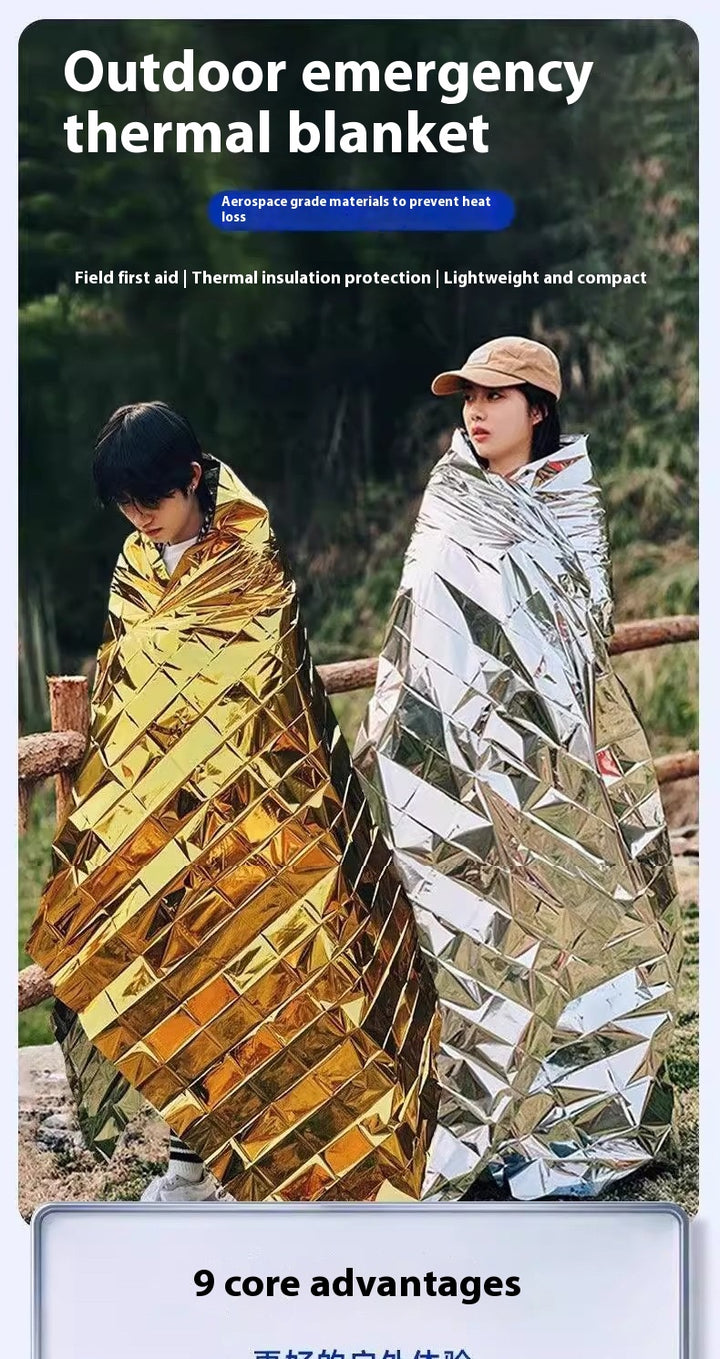 Emergency Survival Blanket - Insulated, Waterproof, Sun-Proof, Reusable Aluminum Foil Blanket for Camping, Hiking, First Aid, Disaster Prevention, Outdoor Sheltering
