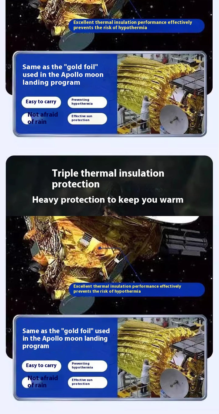 Emergency Survival Blanket - Insulated, Waterproof, Sun-Proof, Reusable Aluminum Foil Blanket for Camping, Hiking, First Aid, Disaster Prevention, Outdoor Sheltering