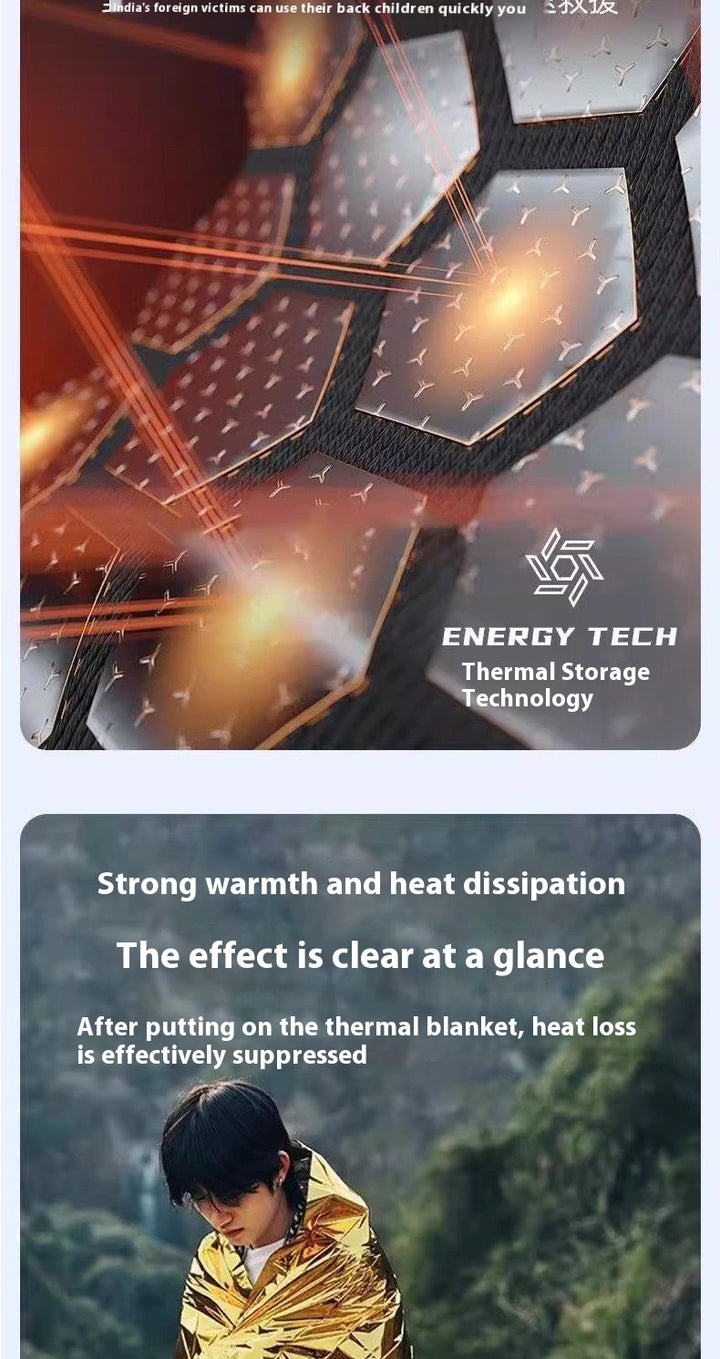 Emergency Survival Blanket - Insulated, Waterproof, Sun-Proof, Reusable Aluminum Foil Blanket for Camping, Hiking, First Aid, Disaster Prevention, Outdoor Sheltering