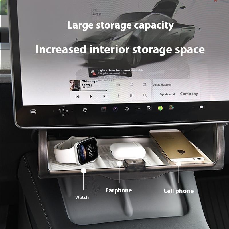 Magnetic Storage Box for Tesla Model Y - Driver Side Mini Glove Box Organizer - Hidden Interior Storage Accessory