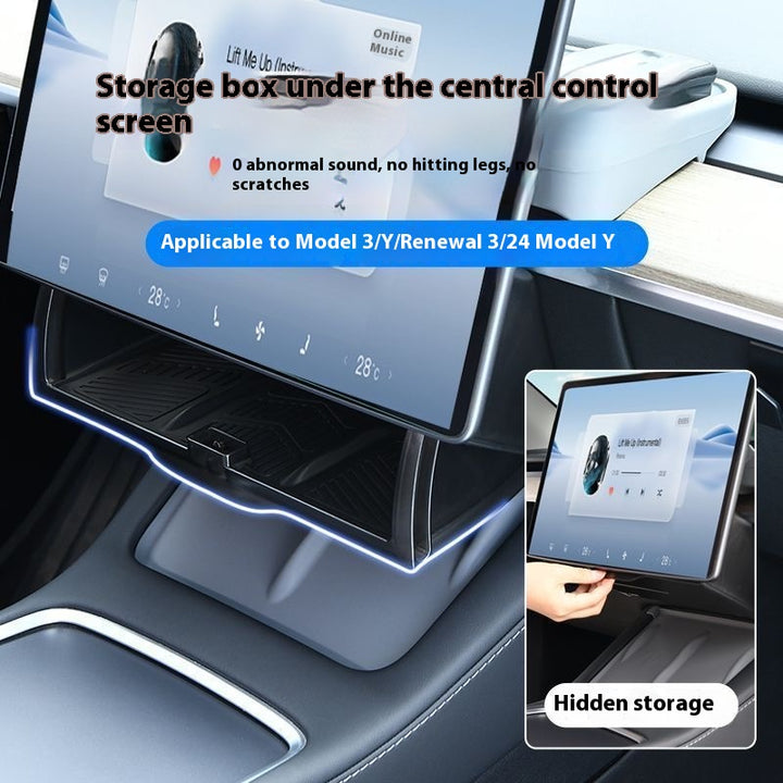 Magnetic Storage Box for Tesla Model Y - Driver Side Mini Glove Box Organizer - Hidden Interior Storage Accessory
