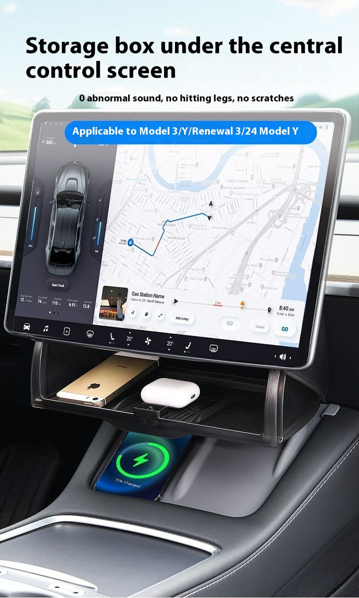 Magnetic Storage Box for Tesla Model Y - Driver Side Mini Glove Box Organizer - Hidden Interior Storage Accessory