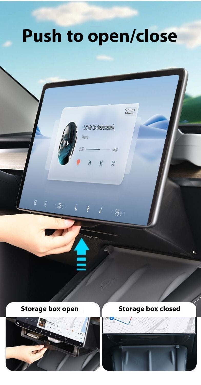 Magnetic Storage Box for Tesla Model Y - Driver Side Mini Glove Box Organizer - Hidden Interior Storage Accessory