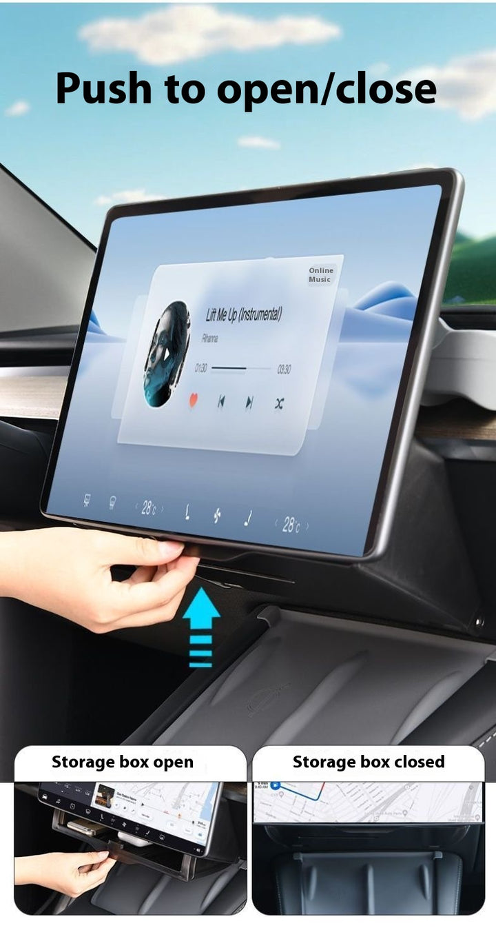 Magnetic Storage Box for Tesla Model Y - Driver Side Mini Glove Box Organizer - Hidden Interior Storage Accessory