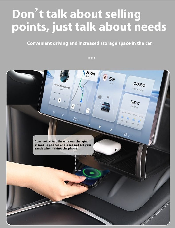 Magnetic Storage Box for Tesla Model Y - Driver Side Mini Glove Box Organizer - Hidden Interior Storage Accessory