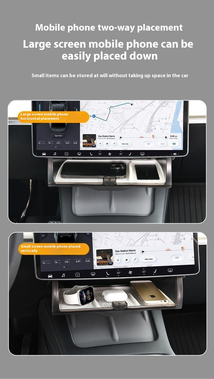 Magnetic Storage Box for Tesla Model Y - Driver Side Mini Glove Box Organizer - Hidden Interior Storage Accessory