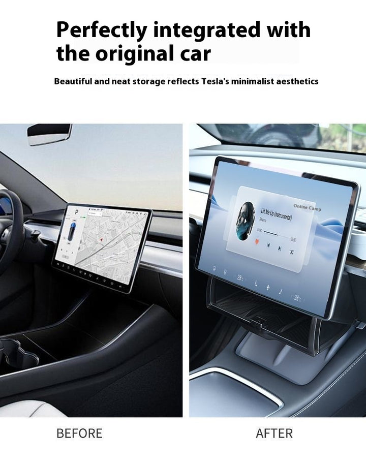 Magnetic Storage Box for Tesla Model Y - Driver Side Mini Glove Box Organizer - Hidden Interior Storage Accessory