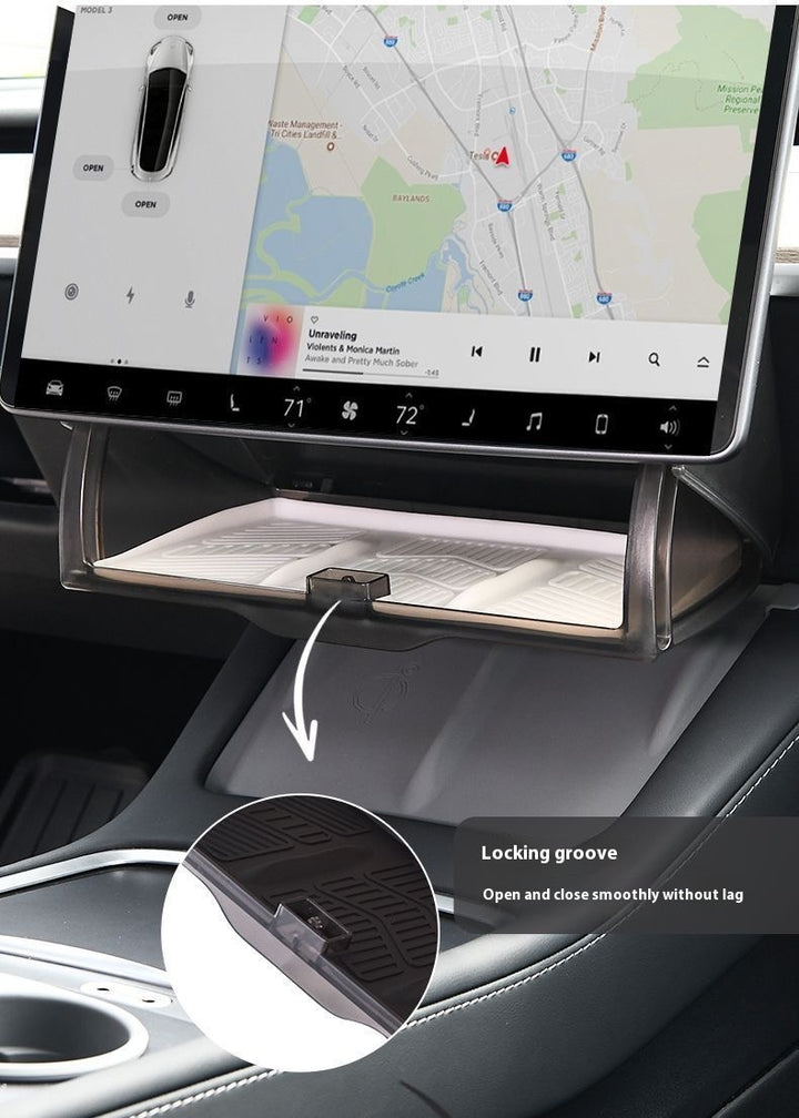 Magnetic Storage Box for Tesla Model Y - Driver Side Mini Glove Box Organizer - Hidden Interior Storage Accessory
