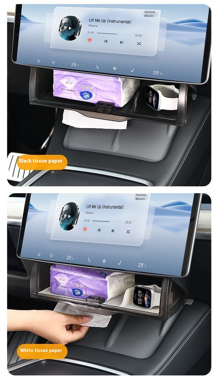 Magnetic Storage Box for Tesla Model Y - Driver Side Mini Glove Box Organizer - Hidden Interior Storage Accessory