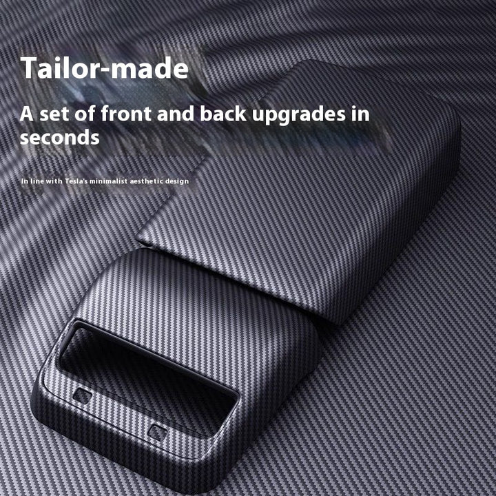 Carbon Fiber Rear Air Vent Cover for Tesla Model 3/Y - Center Console Armrest Protective Trim - Interior Upgrade Accessories