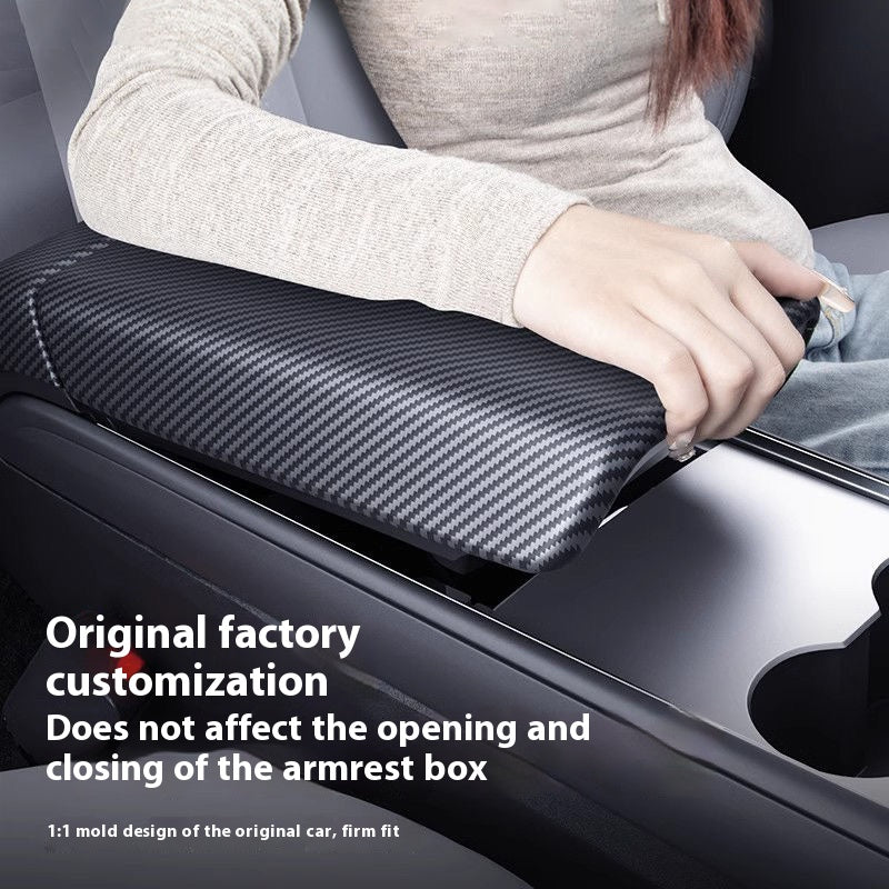 Carbon Fiber Rear Air Vent Cover for Tesla Model 3/Y - Center Console Armrest Protective Trim - Interior Upgrade Accessories