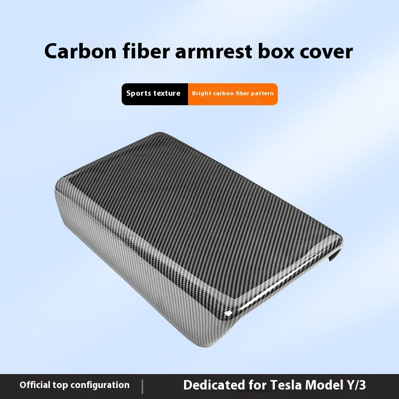 Carbon Fiber Rear Air Vent Cover for Tesla Model 3/Y - Center Console Armrest Protective Trim - Interior Upgrade Accessories