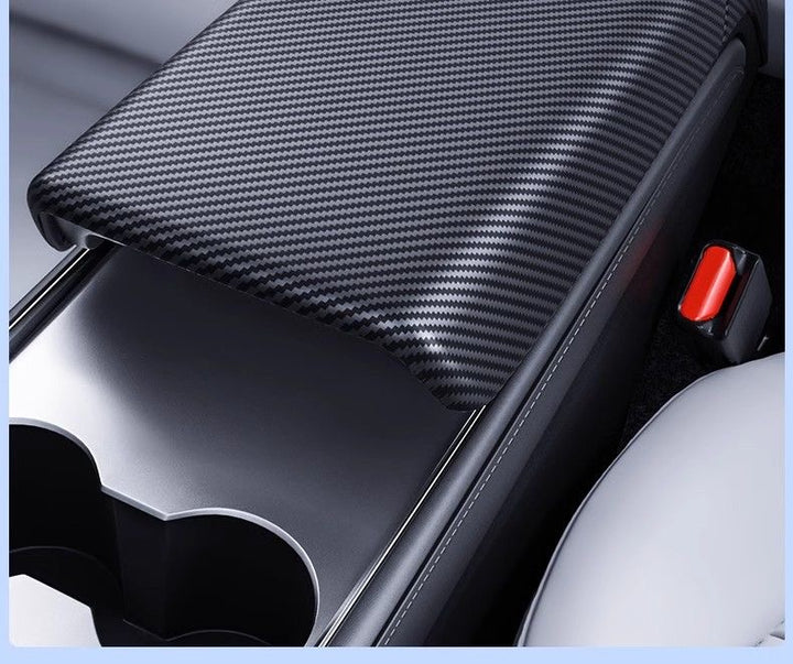 Carbon Fiber Rear Air Vent Cover for Tesla Model 3/Y - Center Console Armrest Protective Trim - Interior Upgrade Accessories