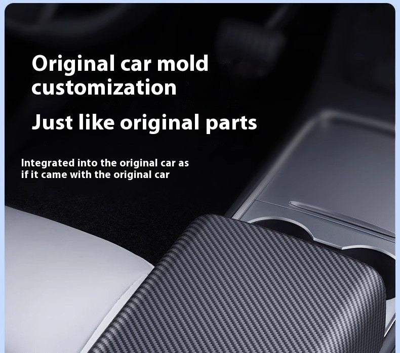 Carbon Fiber Rear Air Vent Cover for Tesla Model 3/Y - Center Console Armrest Protective Trim - Interior Upgrade Accessories