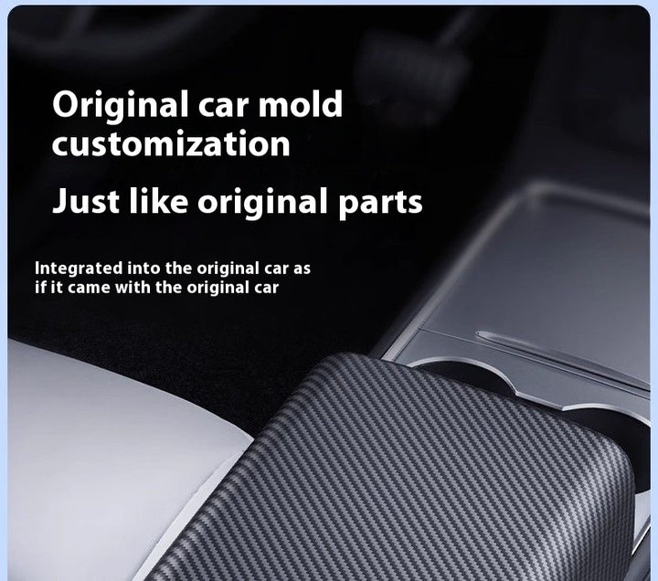 Carbon Fiber Rear Air Vent Cover for Tesla Model 3/Y - Center Console Armrest Protective Trim - Interior Upgrade Accessories