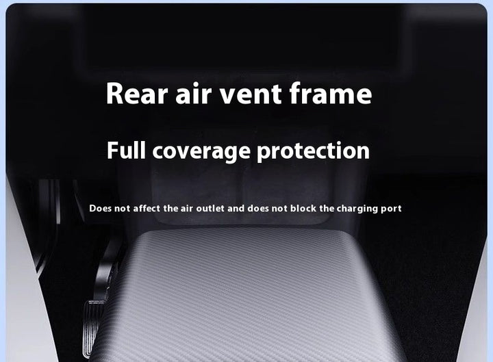Carbon Fiber Rear Air Vent Cover for Tesla Model 3/Y - Center Console Armrest Protective Trim - Interior Upgrade Accessories