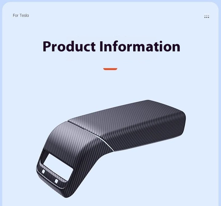 Carbon Fiber Rear Air Vent Cover for Tesla Model 3/Y - Center Console Armrest Protective Trim - Interior Upgrade Accessories