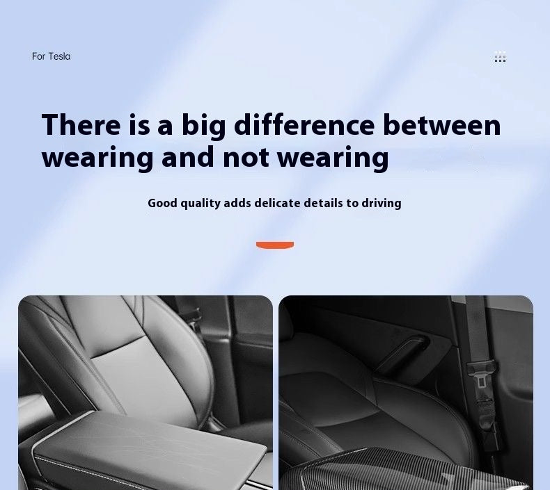 Carbon Fiber Rear Air Vent Cover for Tesla Model 3/Y - Center Console Armrest Protective Trim - Interior Upgrade Accessories
