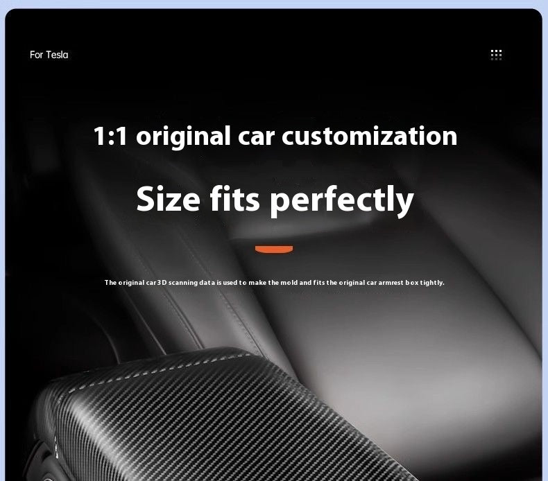 Carbon Fiber Rear Air Vent Cover for Tesla Model 3/Y - Center Console Armrest Protective Trim - Interior Upgrade Accessories