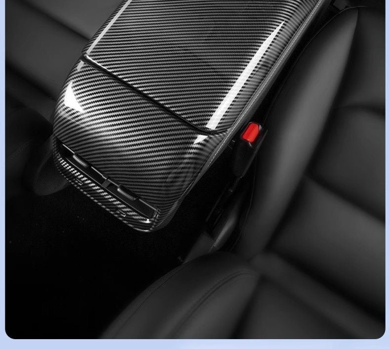 Carbon Fiber Rear Air Vent Cover for Tesla Model 3/Y - Center Console Armrest Protective Trim - Interior Upgrade Accessories
