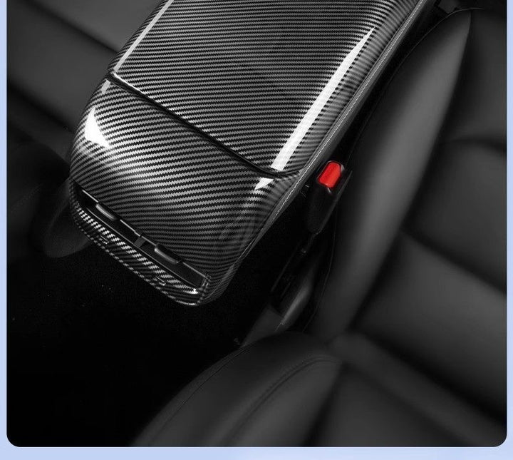 Carbon Fiber Rear Air Vent Cover for Tesla Model 3/Y - Center Console Armrest Protective Trim - Interior Upgrade Accessories