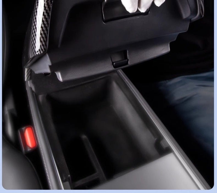 Carbon Fiber Rear Air Vent Cover for Tesla Model 3/Y - Center Console Armrest Protective Trim - Interior Upgrade Accessories