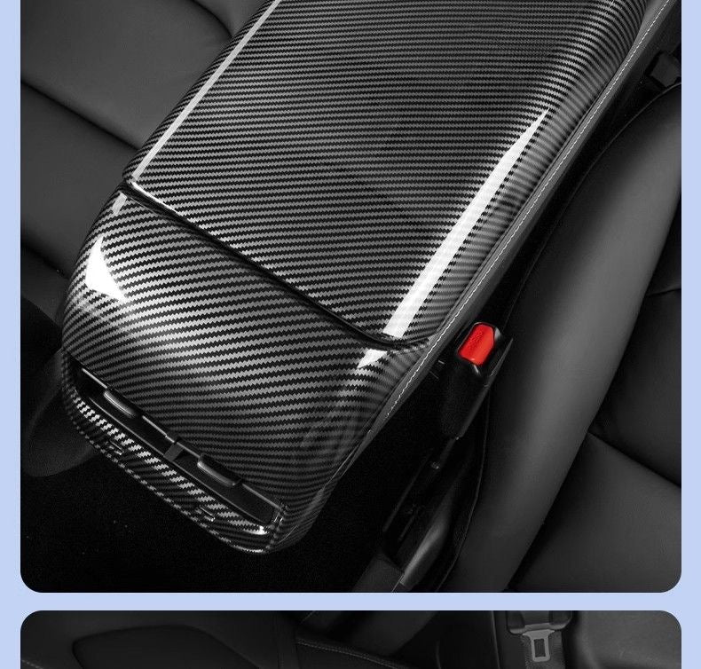 Carbon Fiber Rear Air Vent Cover for Tesla Model 3/Y - Center Console Armrest Protective Trim - Interior Upgrade Accessories