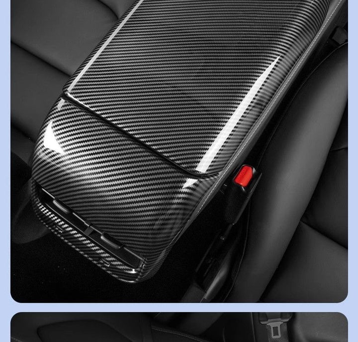 Carbon Fiber Rear Air Vent Cover for Tesla Model 3/Y - Center Console Armrest Protective Trim - Interior Upgrade Accessories