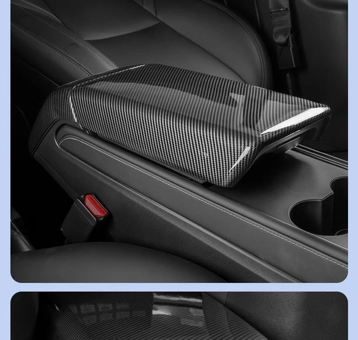 Carbon Fiber Rear Air Vent Cover for Tesla Model 3/Y - Center Console Armrest Protective Trim - Interior Upgrade Accessories