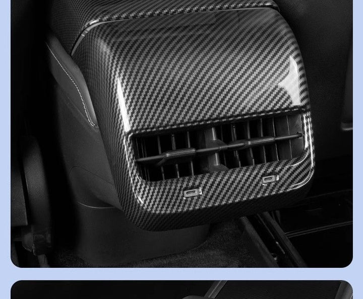 Carbon Fiber Rear Air Vent Cover for Tesla Model 3/Y - Center Console Armrest Protective Trim - Interior Upgrade Accessories