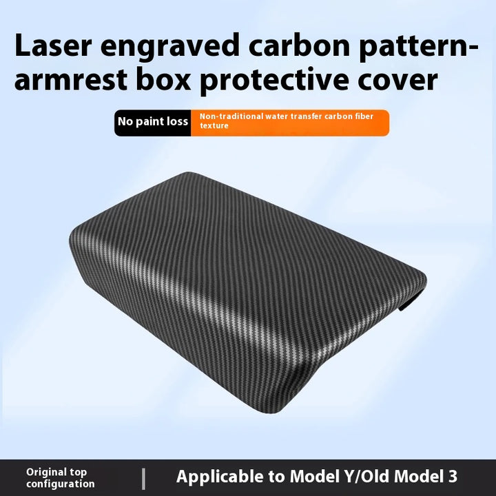 Carbon Fiber Rear Air Vent Cover for Tesla Model 3/Y - Center Console Armrest Protective Trim - Interior Upgrade Accessories