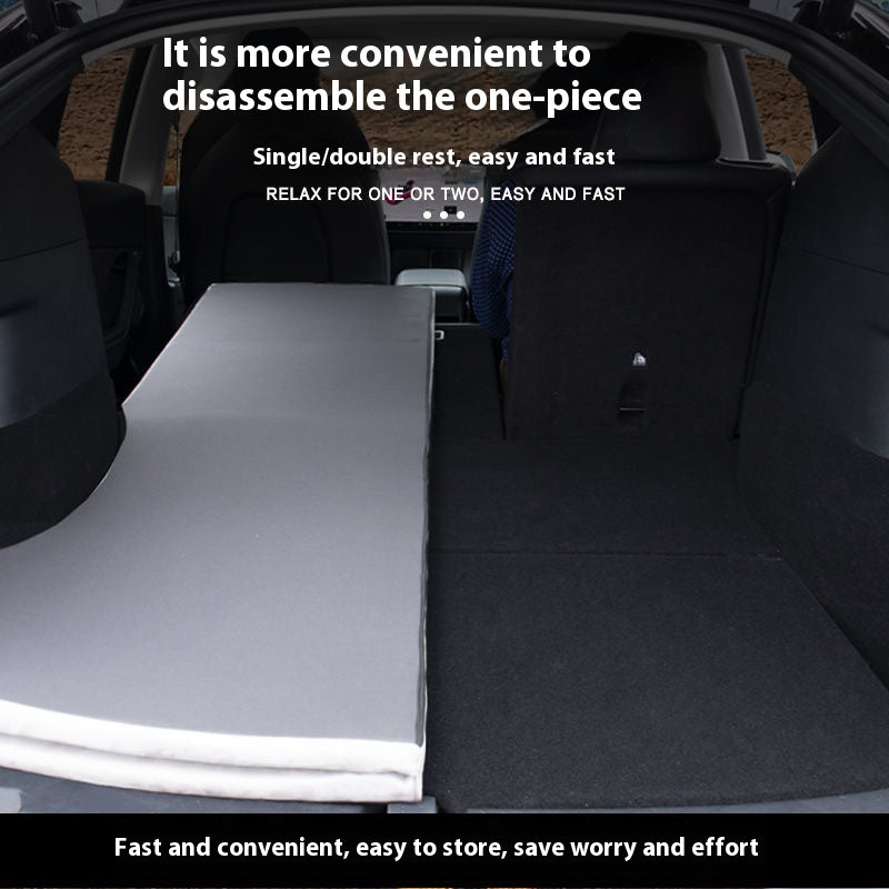 custom Tesla trunk travel bed – camping sleeping pad for all Tesla models | must-have car accessory for Tesla owners