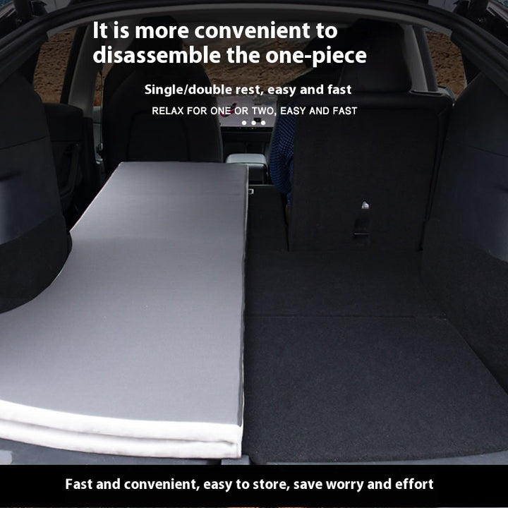 custom Tesla trunk travel bed – camping sleeping pad for all Tesla models | must-have car accessory for Tesla owners