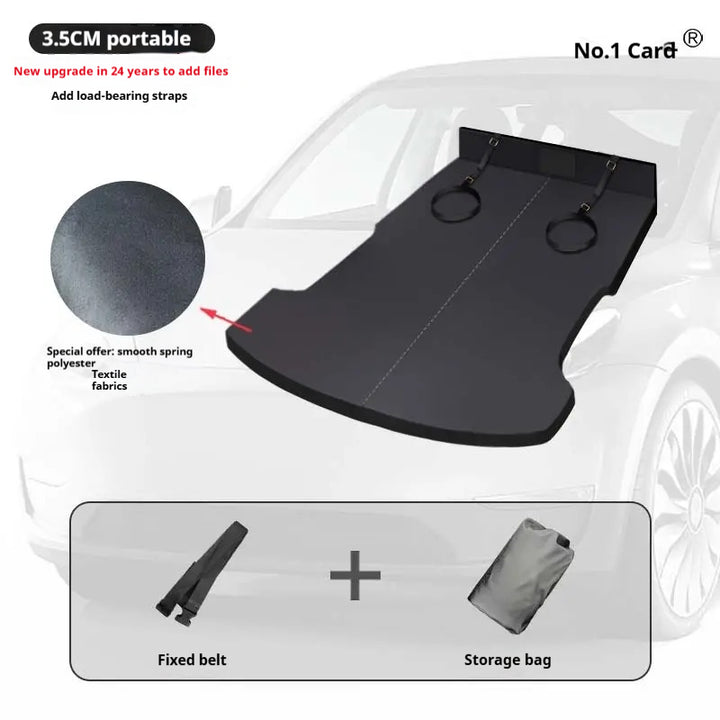 custom Tesla trunk travel bed – camping sleeping pad for all Tesla models | must-have car accessory for Tesla owners