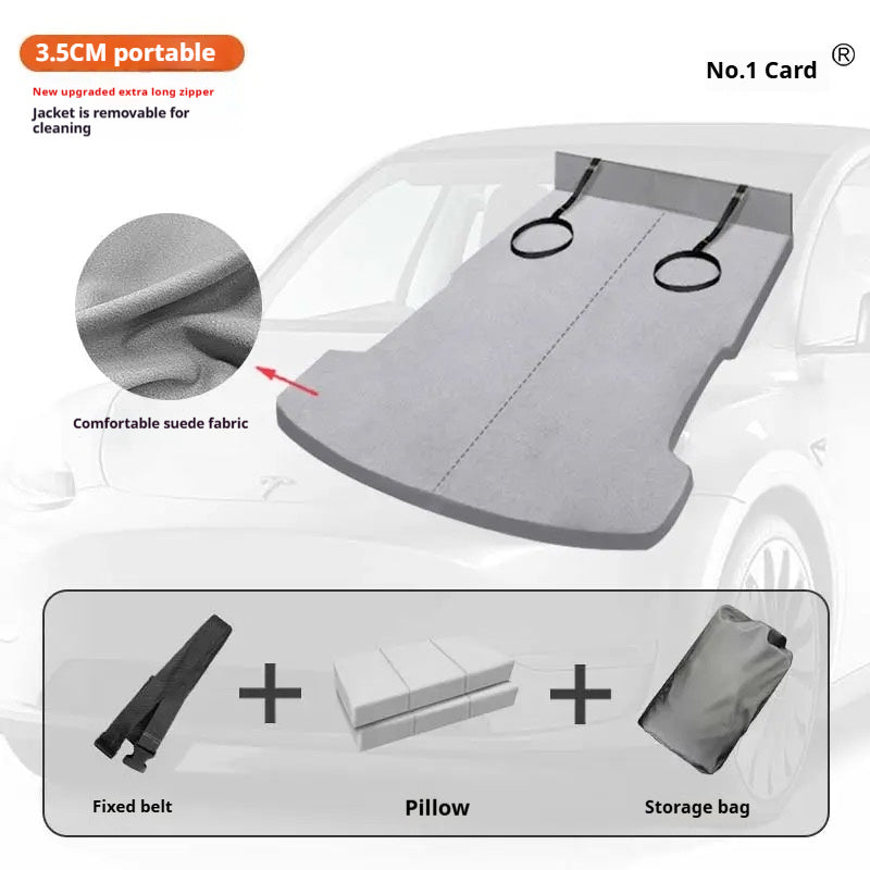 custom Tesla trunk travel bed – camping sleeping pad for all Tesla models | must-have car accessory for Tesla owners