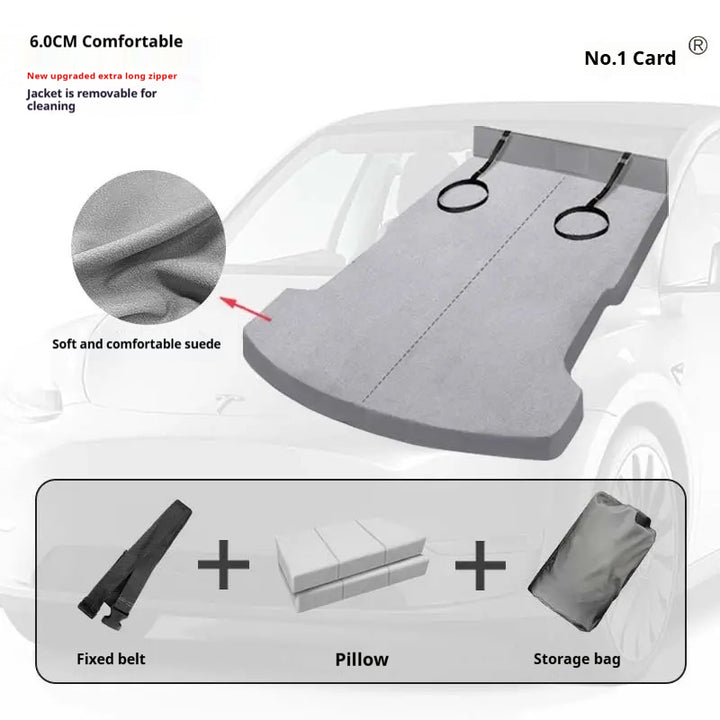 custom Tesla trunk travel bed – camping sleeping pad for all Tesla models | must-have car accessory for Tesla owners