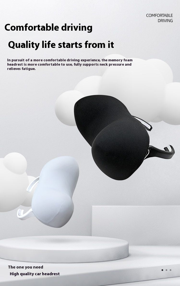 Adjustable Memory Foam Neck Pillow for Tesla Model 3/Y - Soft, Comfortable, Ergonomic Car Headrest Cushion for Neck Support