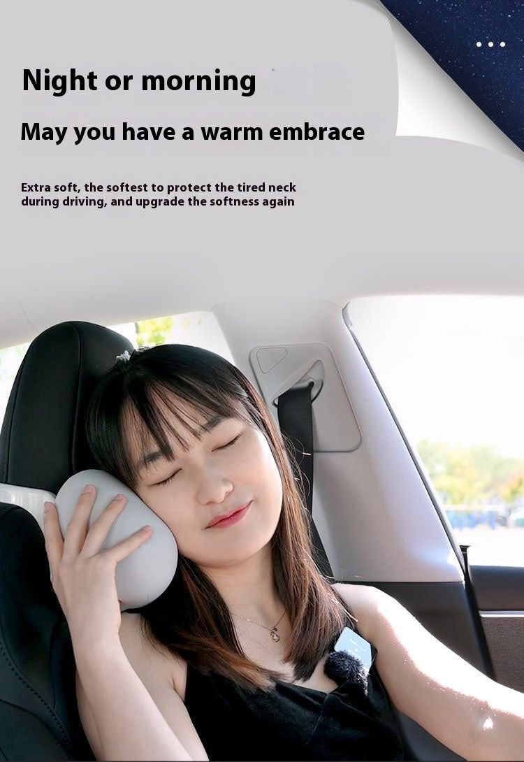 Adjustable Memory Foam Neck Pillow for Tesla Model 3/Y - Soft, Comfortable, Ergonomic Car Headrest Cushion for Neck Support