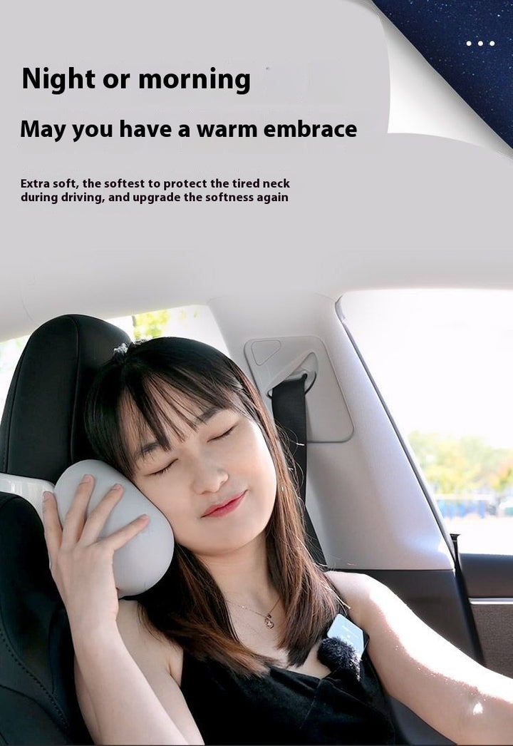 Adjustable Memory Foam Neck Pillow for Tesla Model 3/Y - Soft, Comfortable, Ergonomic Car Headrest Cushion for Neck Support