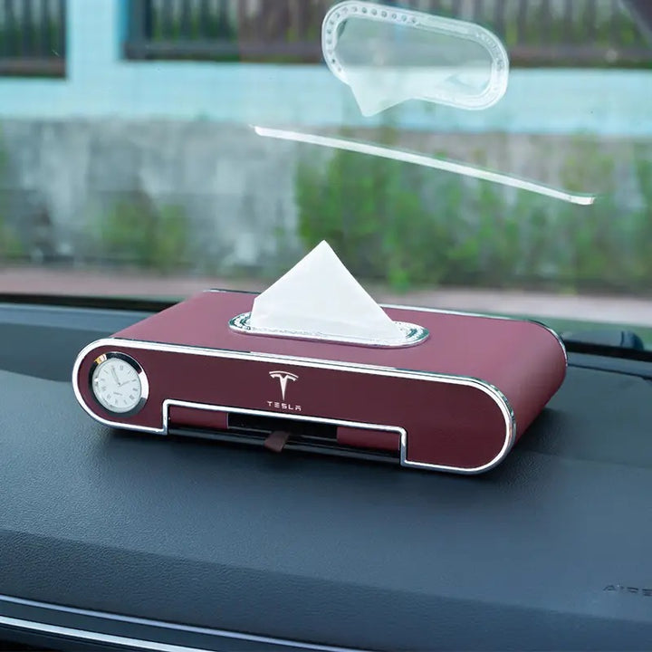 custom Tesla tissue box – luxury car tissue drawer for model 3, model Y, models, model X – premium personalized Tesla interior accessory