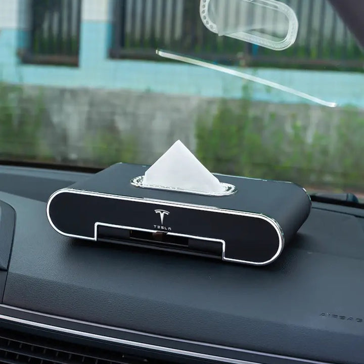 custom Tesla tissue box – luxury car tissue drawer for model 3, model Y, models, model X – premium personalized Tesla interior accessory